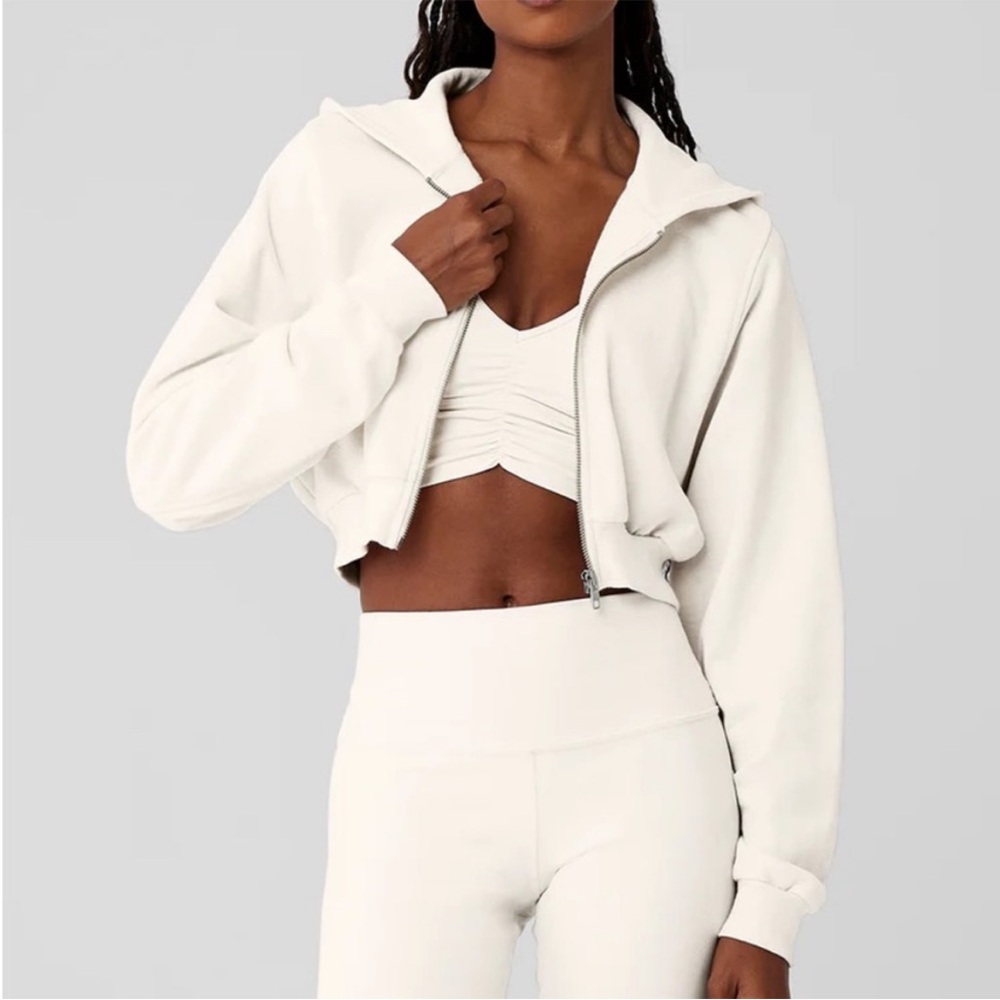 Alo Yoga Breakaway Zip Up Hoodie in Ivory size Small NWT
